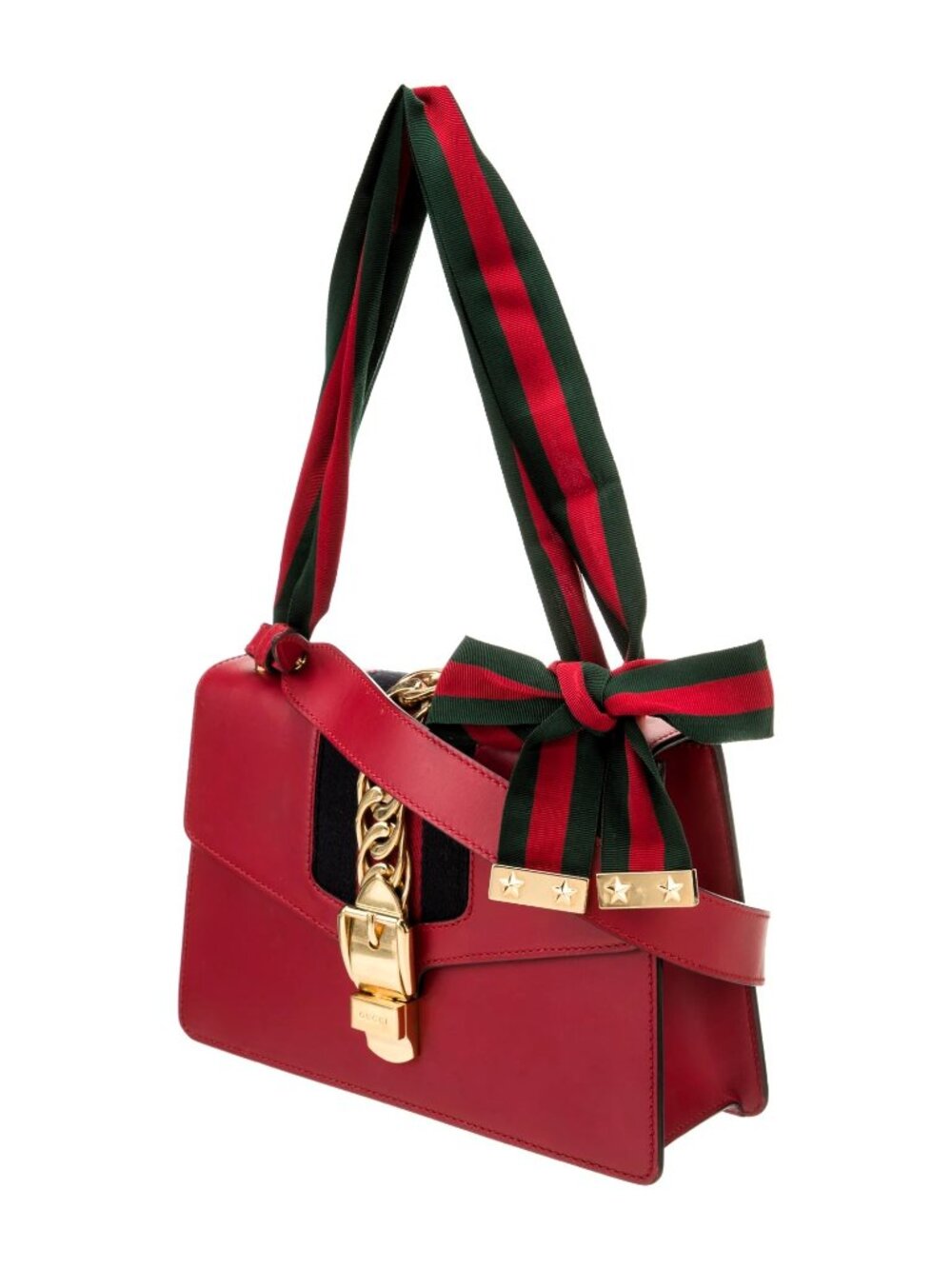Vintage Calfskin Small Sylvie Shoulder Bag Hibiscus Red